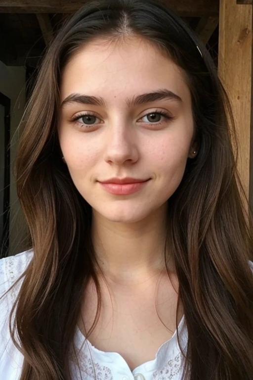 (jeune femme de 25 environ) (origine slavic) ( nous avons une vue sur son visage et sa grosse poitrine) (realiste)