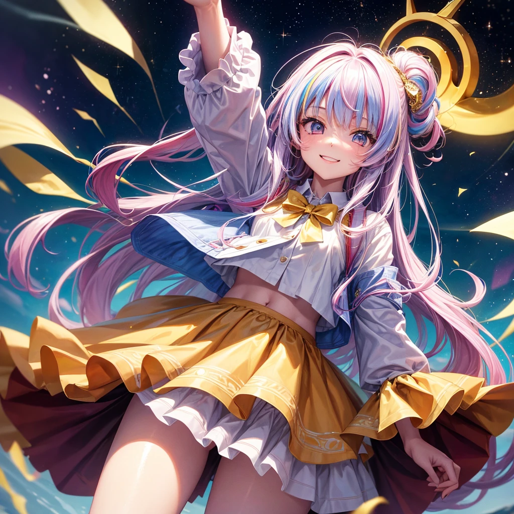 Best Quality,Young Girl, girl,,Clothing of the future,Young,Light novel,Elementary school girl,Beautiful girls,infinite possibilities,8K,Perfectly portrayed,Space Girl,Multicolored Hair,smile,High quality,new,Absurd,colorful,masterpiece,Long Hair,Sparkling,Horny girl,Naughty Girls,Angel,Perfect Face,strongest,mini skirt,tights,stylish,