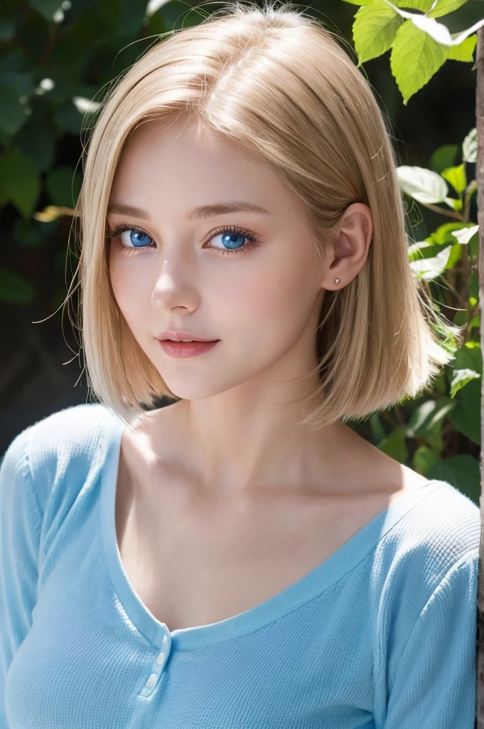 Bright expression、Photorealism、Highest quality、Ultra-high resolution、The most beautiful Scandinavian girls photos、Cute and beautiful face details、Small face、、Big Breasts、thin、28 years old、Translucent white skin、Big bright blue eyes、Short Bob、Cowboy Shot