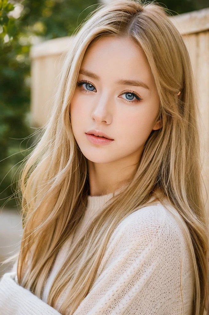 Create a portrait of a cute blonde girl, It appears to slowly descend onto your back.. Pay attention to the details, Gives hair a natural look. Her blue eyes should shine in the soft light, Feeling warm and comfortable.

Highlight the girl&#39;s individuality, By adding long eyelashes, Give her a mysterious look. Notice the blue dress?, Light and airy, And the fabric is a dream fabric..

Create stunning portraits in a realistic style, Attention to detail. Try to convey harmony and tenderness in the image, Everyone, Who will be watching this film?, I felt the magic of this kind girl