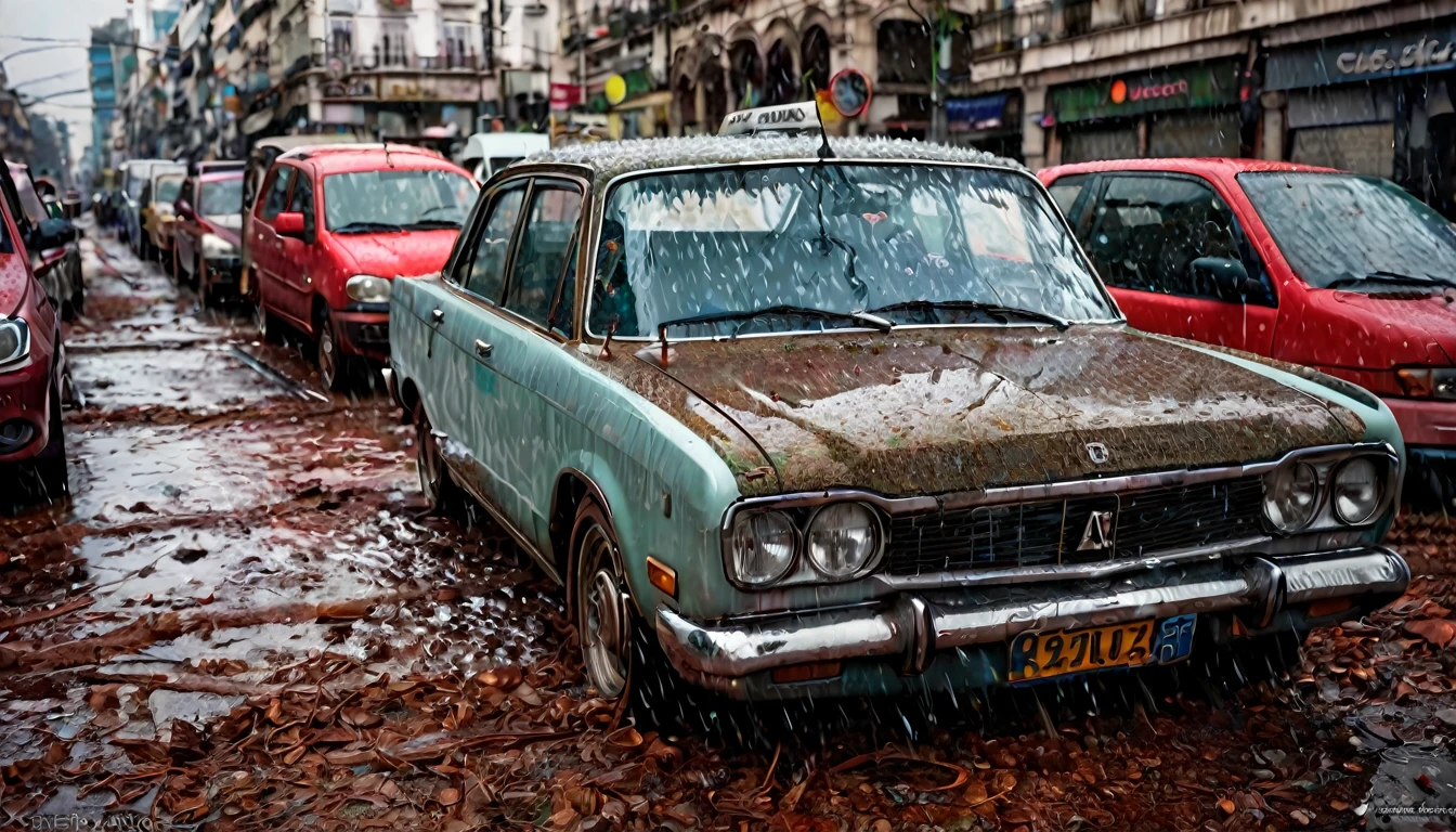 abandoned city of buenos aires, abandoned cars, while the snow falls, wet ground, apocalyptic image, desolate image, 8k hyper realistic, ethereal, photo realistic detailed image, sharp focus, studio photography, xf iq 4, 1 5 0 0 0 0 mp, 5 0 mm, iso 2 0 0, 1/1 6 0 s, realistic, natural light, octane rendering, adobe lightroom, thirds resolution, symmetrical balance, depth layers, filter polarizer, ..., hd, color optics , ..., hd, opaque color, masterpiece