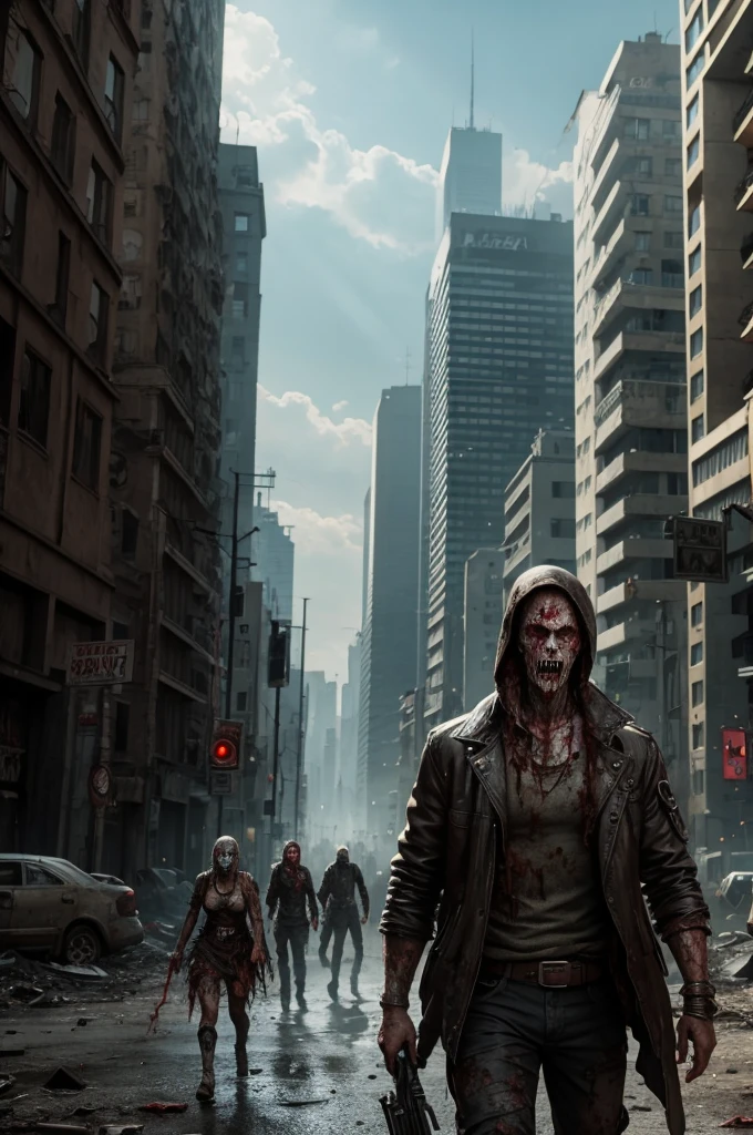 Zombies in an apocalyptic city