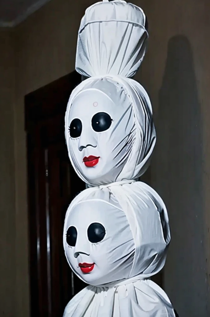 ((best quality)), ((masterpiece)), (detailed), pocong. malaysia ghost. pocong ghost. scary face. big body