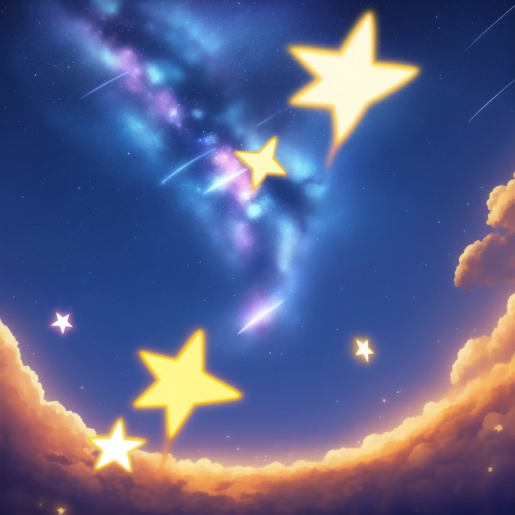 night blue background with shooting star cartoon style large 1080p