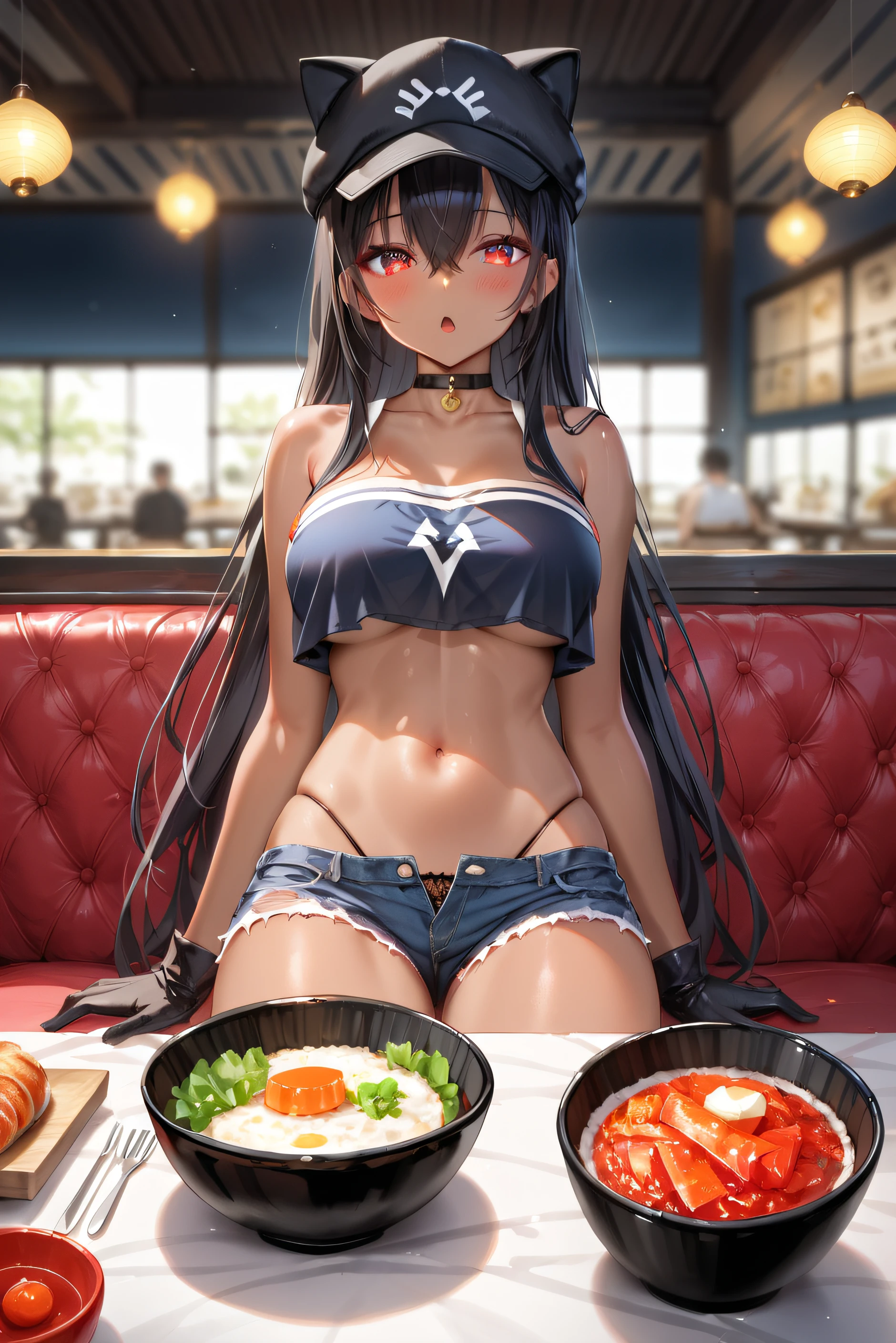 マイクロショーツ+クロップドシャツ