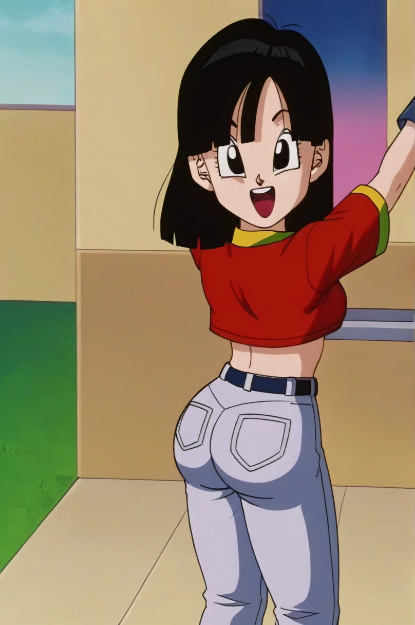 fountain_cheered up, score_9, score_8_above, score_7_above, cheered up screencap,8k, absurd resolution,
Pan \(Dragon Ball\), 1 girl, Alone, SMILE, Open mouth, hits, happy, Grass, black fur, Field, clavicle, aboveper body, :d, teeth, blunt hits, outdoor, black eyes, arm above, eyelashes, aboveper teeth only, happy, in front of the viewer, close-above, bandana, retro artStyle, , 1990s \(Style\), orange scarf, language, arched eyebrows, arms above, short hair, medium chest, showing buttocks, 2nalgas, perfect anatomy, skimpy clothing, medium breasts, medium rear, unclothed, big sexy ass, medium hips, sexy bikini
