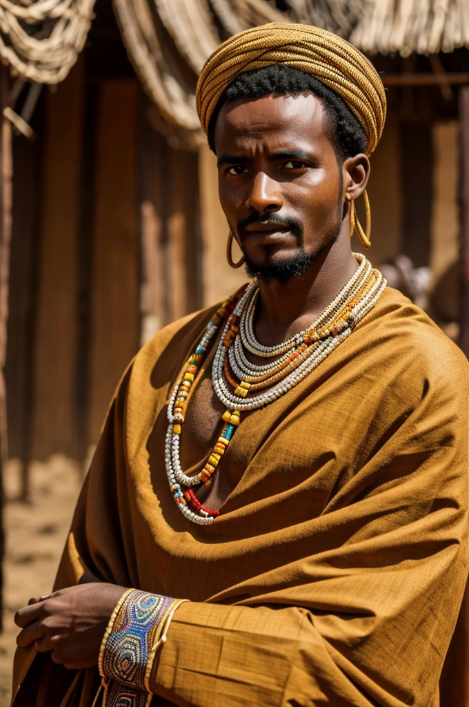 Ethiopian men dressing traditional clothing brave face