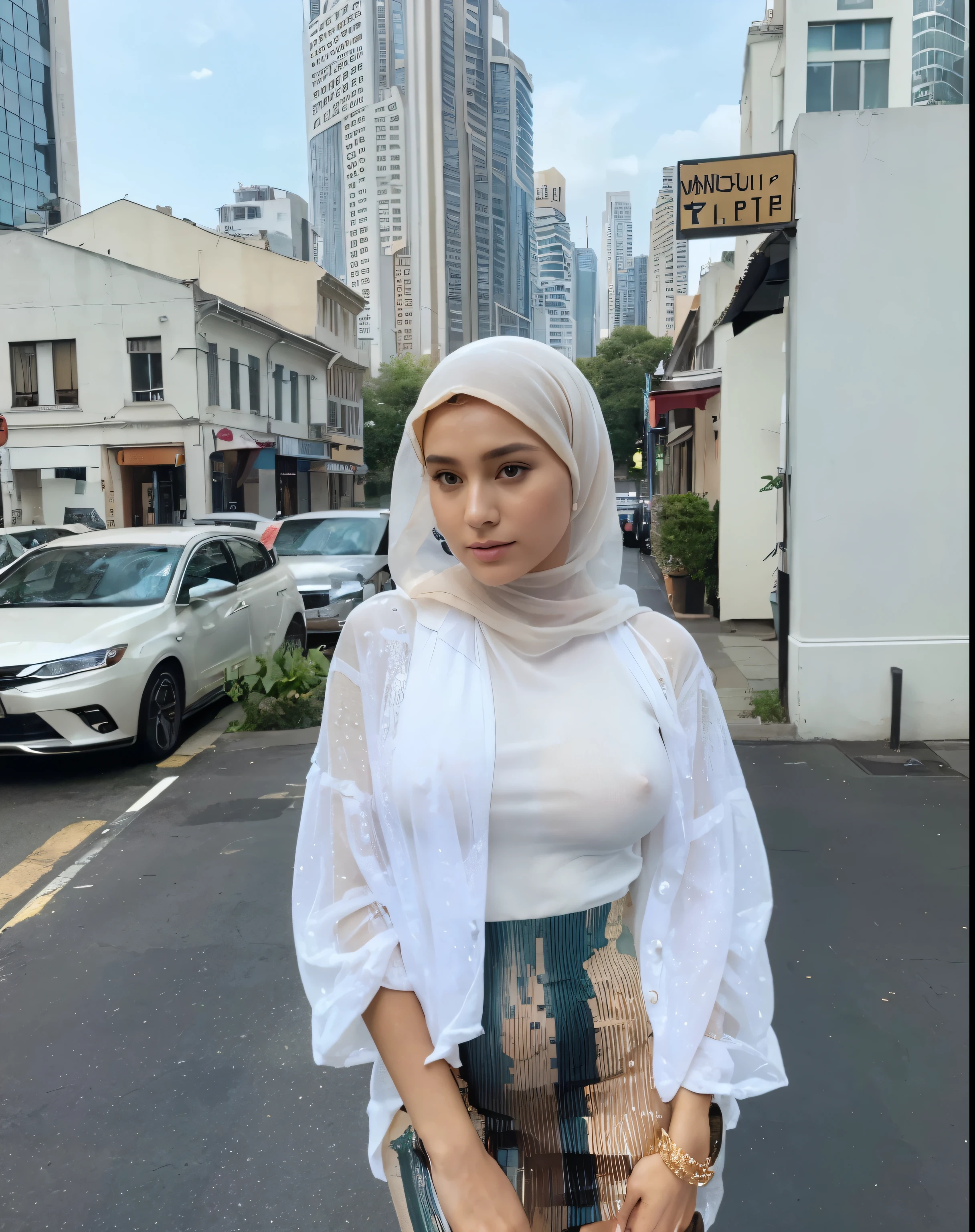 ((14k ultra high best quality)) ((masterpiece)),14k intricate detail, ((almost )), 14k ultra sharp focus, professional, realistic, real life, hyperreal, photorealistic, fine detail, best quality, very Detailed CG unity 14k,nsfw, see through dress, transparent dress , huge breasts , tight dress,hijab girl, sexy thighs, thin dress , perfect body , transparent body, see through body, naked body, transparent dress, transparent naked body, realistic naked full body