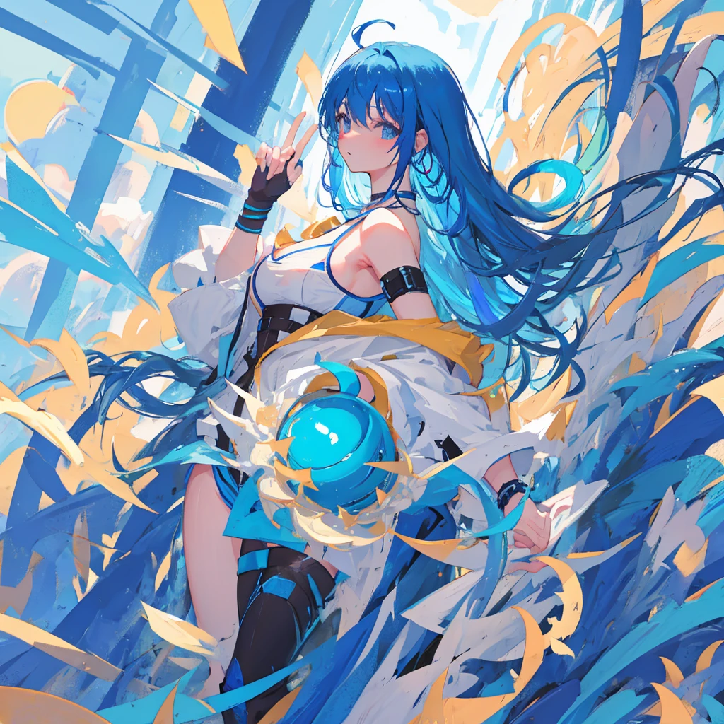 Blue haired character with nice voluptuous body 