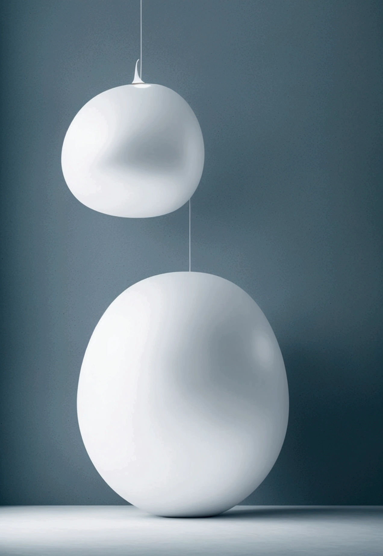 In the white room,A huge white pearl in the middle of the room,Head-up