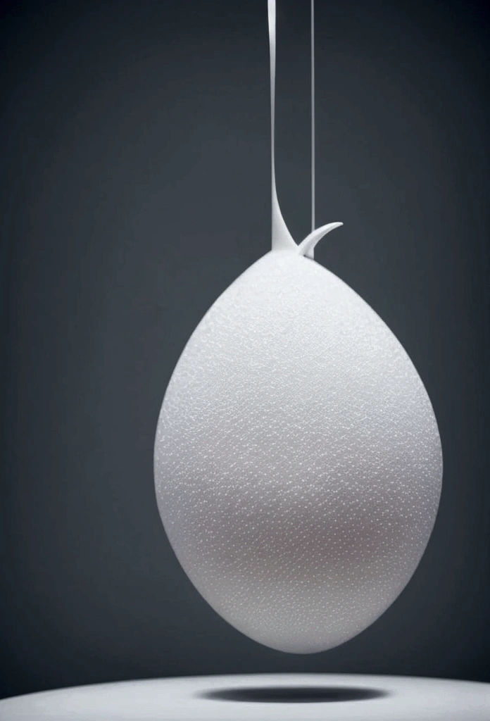 In the white room,A huge white pearl in the middle of the room,Head-up