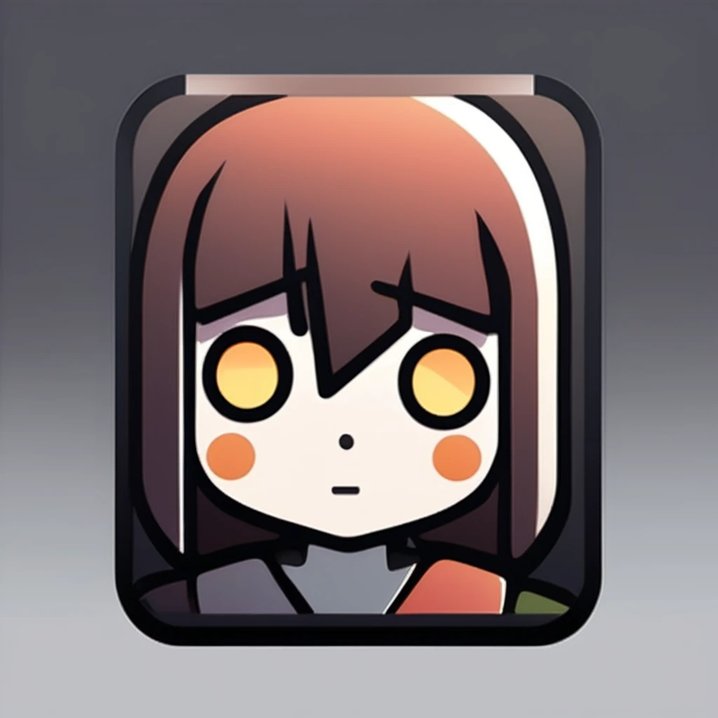 vector square app icon of an anime