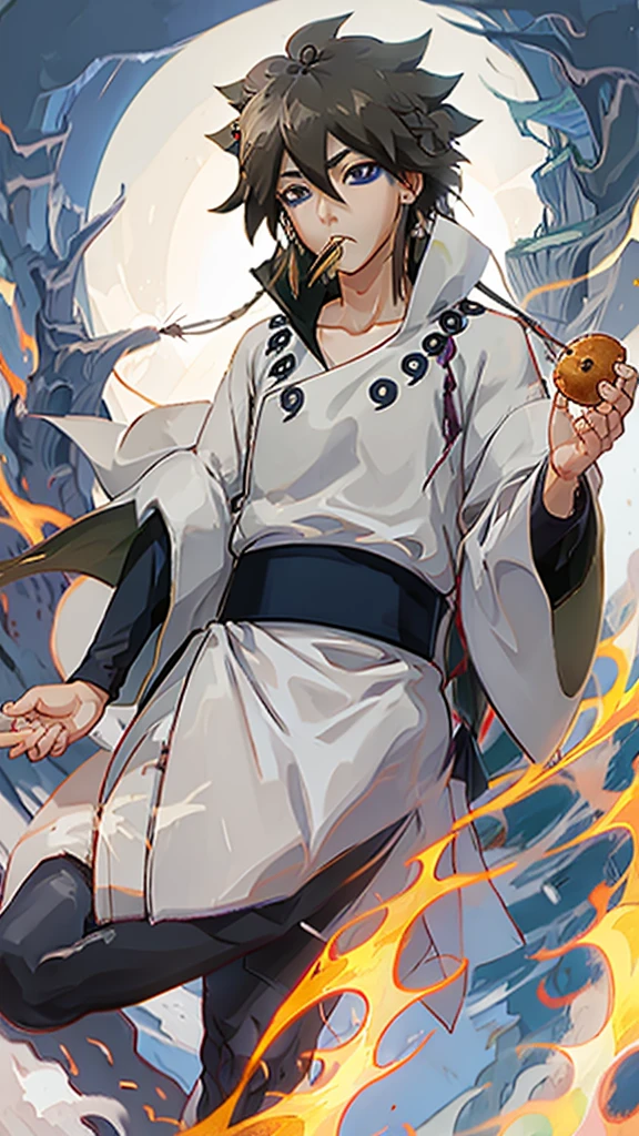 Indra Otsutsuki eating fish balls