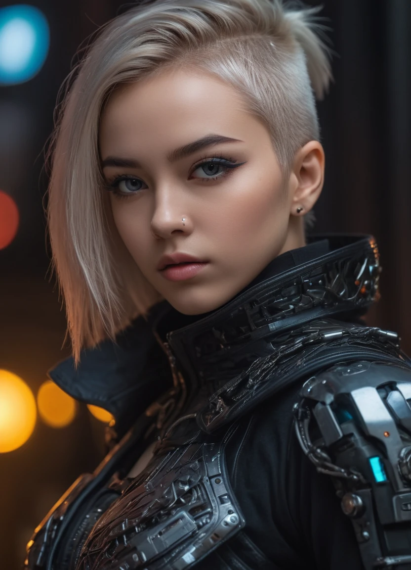 photo of top model 18 y.o, cyberpunk art, gothic art, extremely high quality RAW photograph, detailed background, intricate, Exquisite details and textures, highly detailed, ultra detailed photograph, warm lighting, 4k, sharp focus, high resolution, detailed skin, detailed eyes, 8k uhd, dslr, high quality, film grain