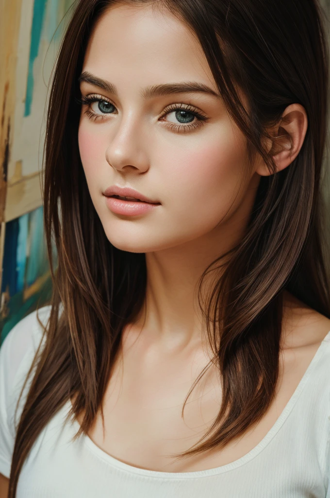 realistic, painting, portrait of a girl, masterpiece, best quality