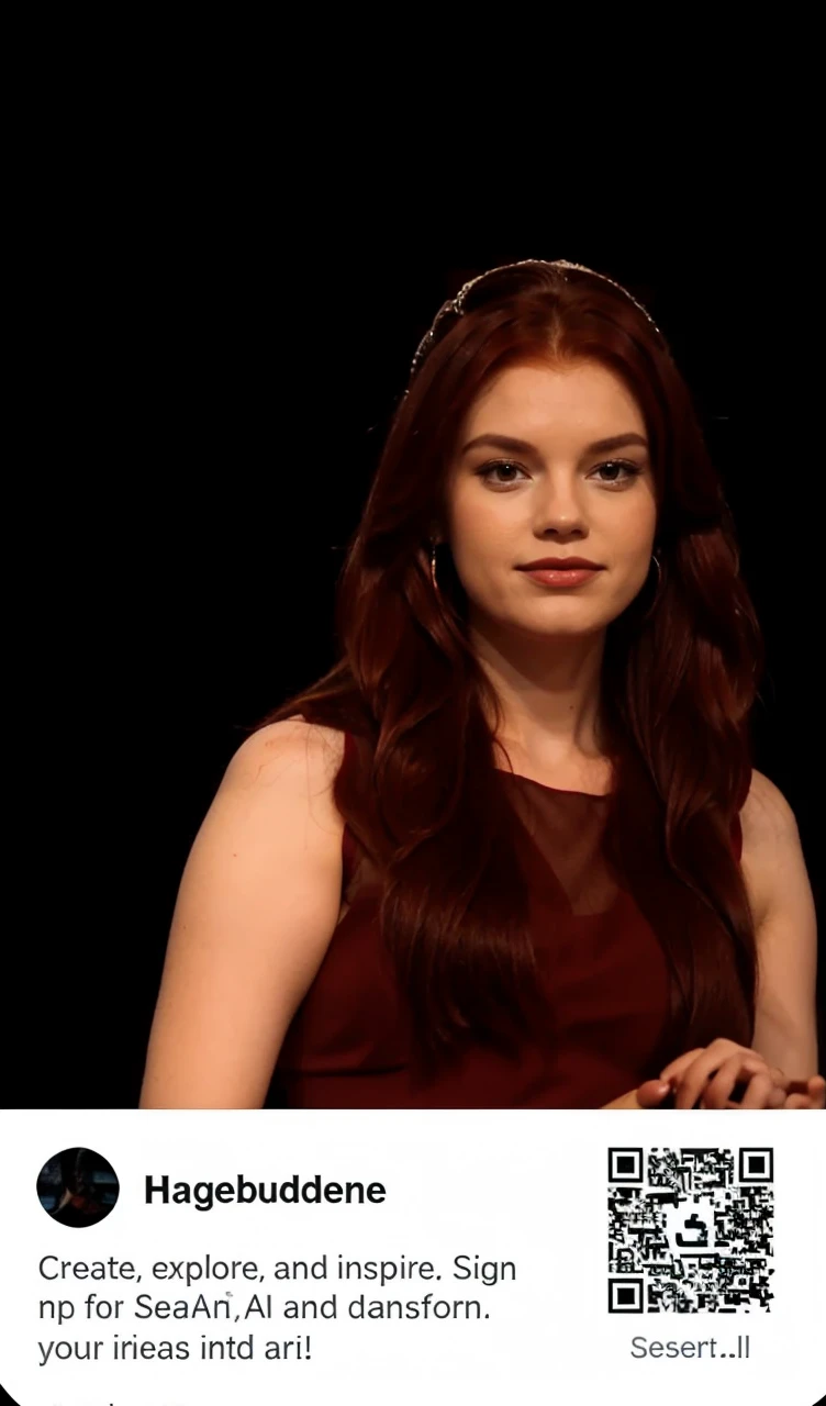 Queen, red dress red dark red hair crown