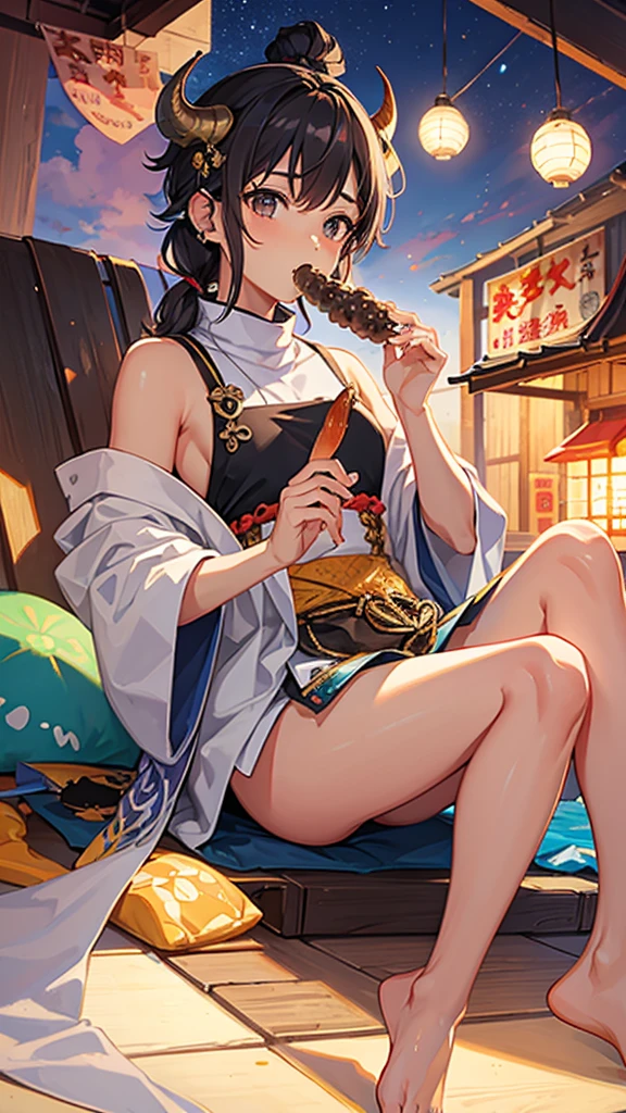 Indra Otsutsuki eating fish balls