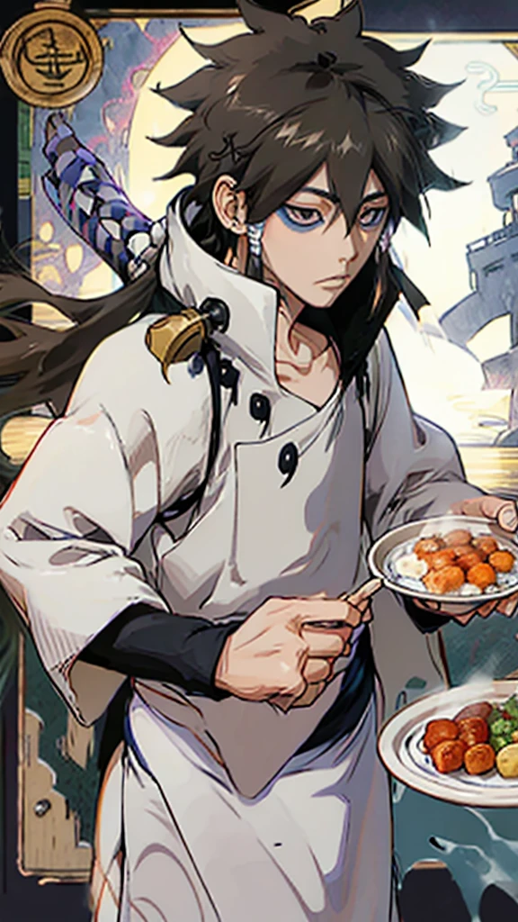 Indra Otsutsuki eating fish balls