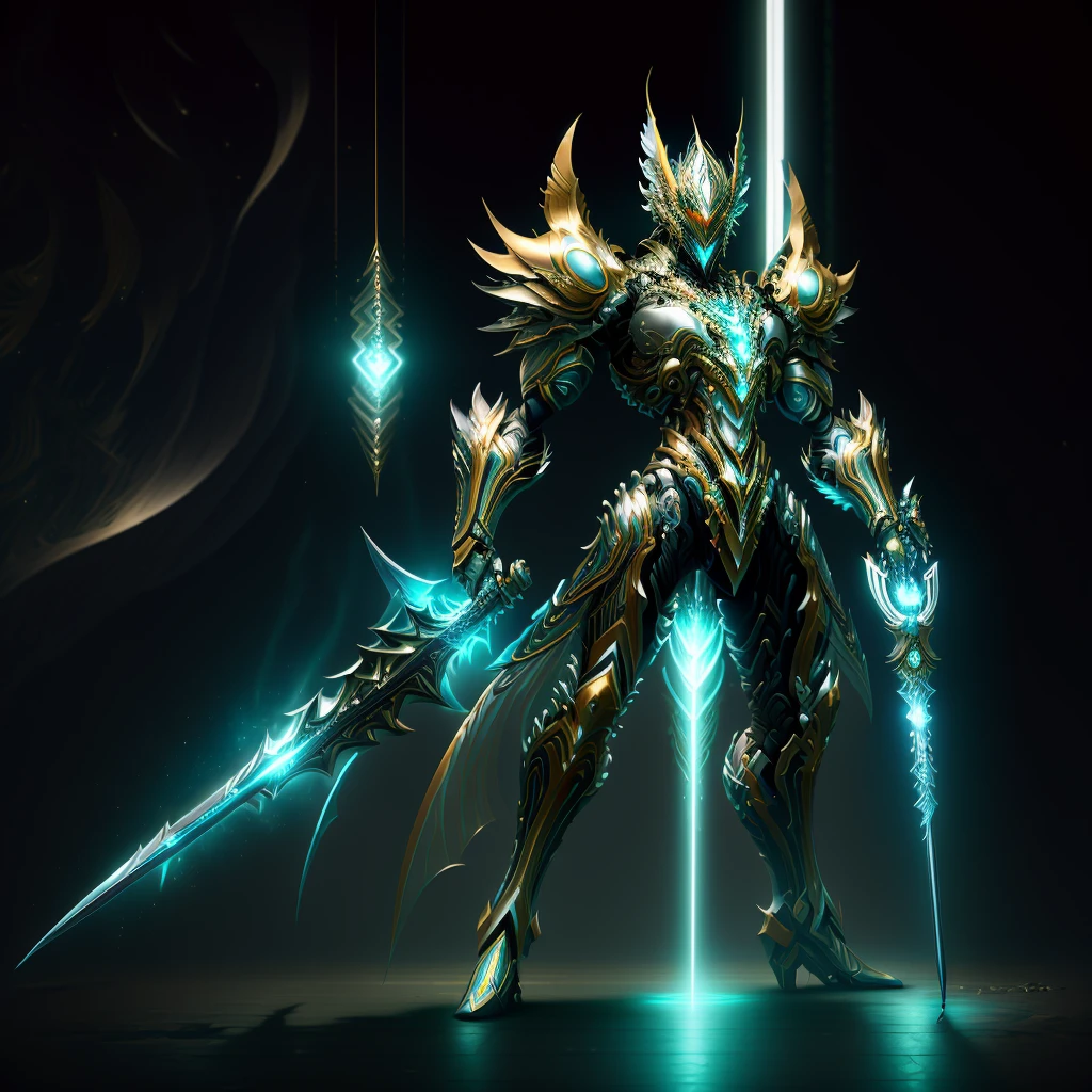 Best Quality,Warrior,The Power of Light,Bird motif,arms,Large sword,8k,SF,perfection,Embrace the Darkness,ダークファンタジーWarrior,Colorful,Invincible,masterpiece,