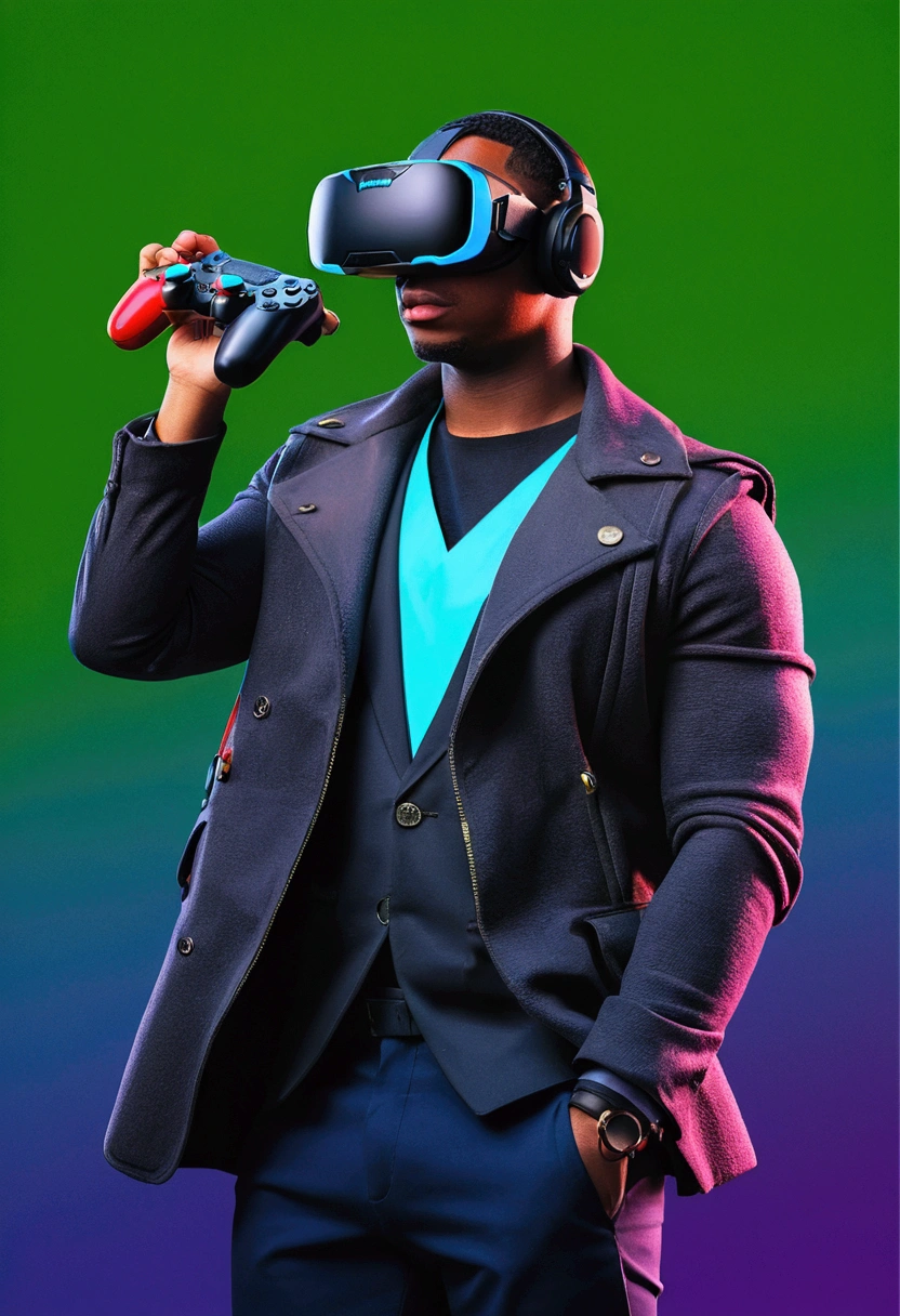 Ajouter a la photo des éléments en relation avec les Jeux vidéos sur mobile et au bas de l'image ajouté un texte " JEFFERY GAMING "
