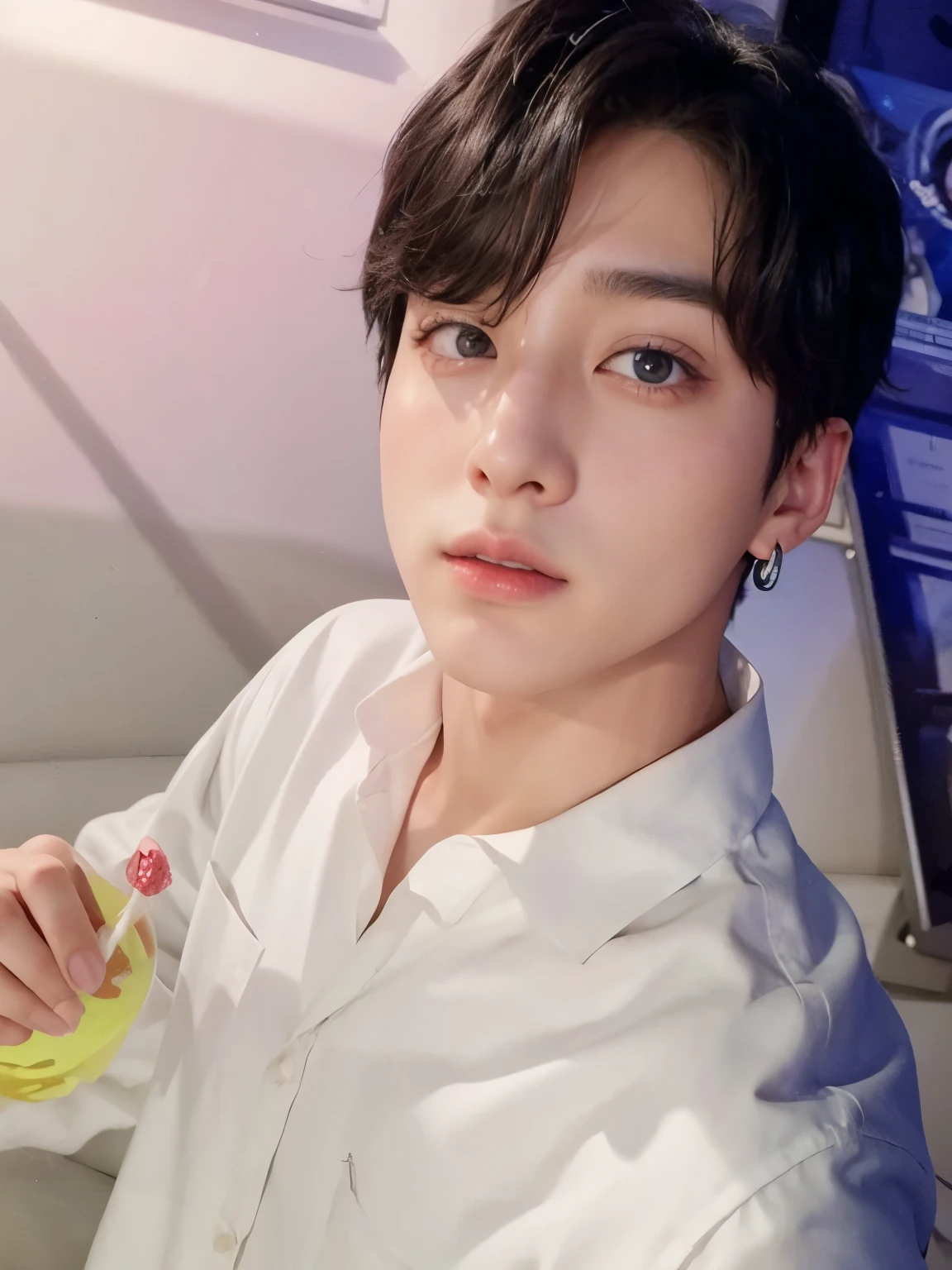 jungkook from bts, big eyes, cute, black hair