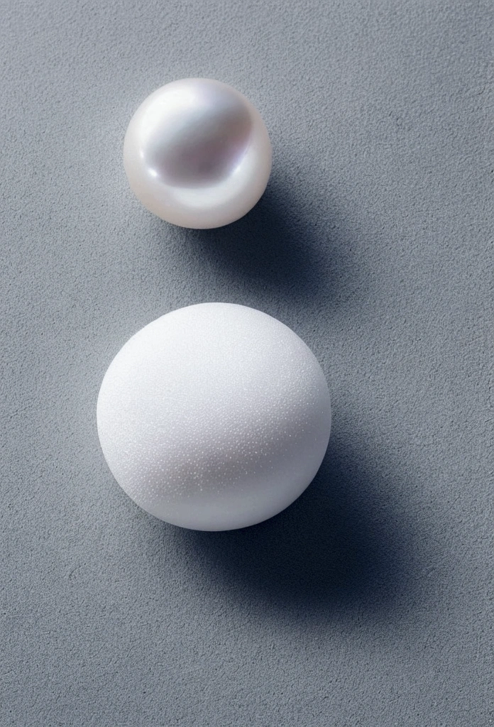 In white space,A huge white pearl on the ground,Head-up