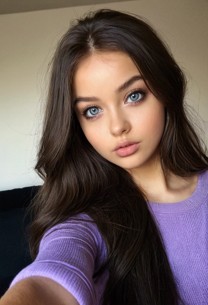 arafed, femme, à, vêtements noirs, fille sexy aux yeux bruns, portrait sophie mudd, cheveux bruns et grands yeux, selfie d'une jeune femme, Yeux de chambre, violette myers,