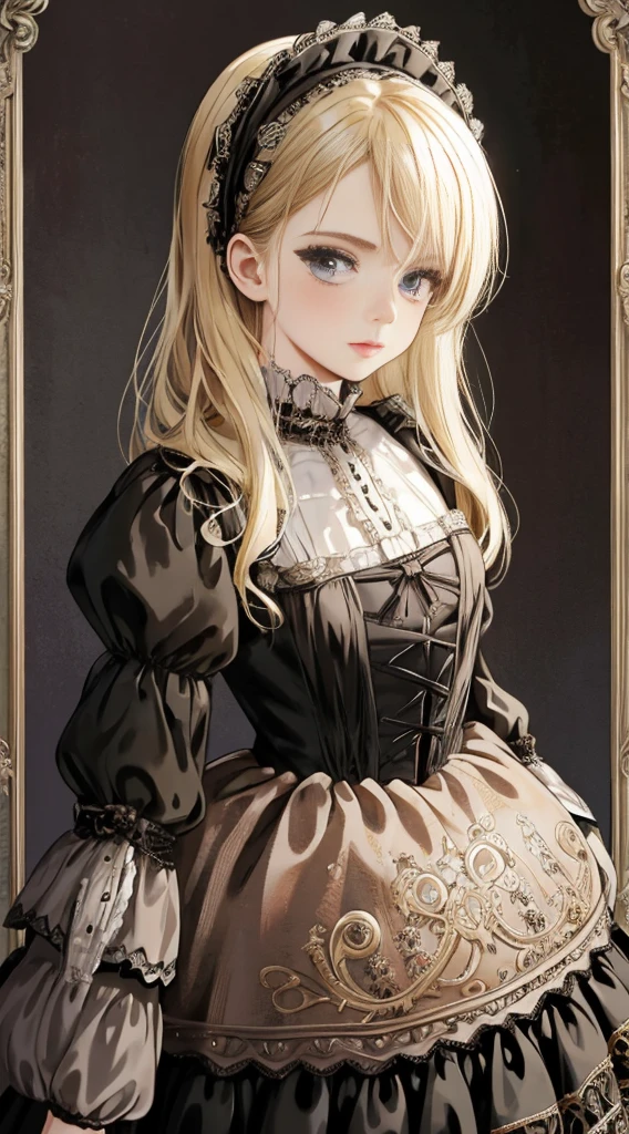 man wearing dress and boots , baroque dress, in detailed steampunk dress, an elegant gothic princess, victorian gothic lolita fashion, Historical Baroque Dress Dark, black gothic lolita dress, fantasy style clothing, rococo dress, black rococo, classical witch, fantasy outfit, wearing a gothic dress, romantic dress, gothic dress,a blond,15yo student,(((Upper body portrait)))