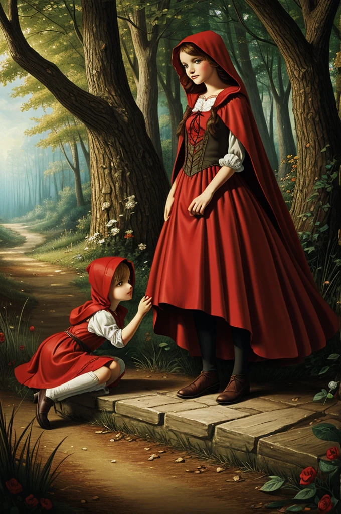 Illustration for the fairy tale Little Red Riding Hood