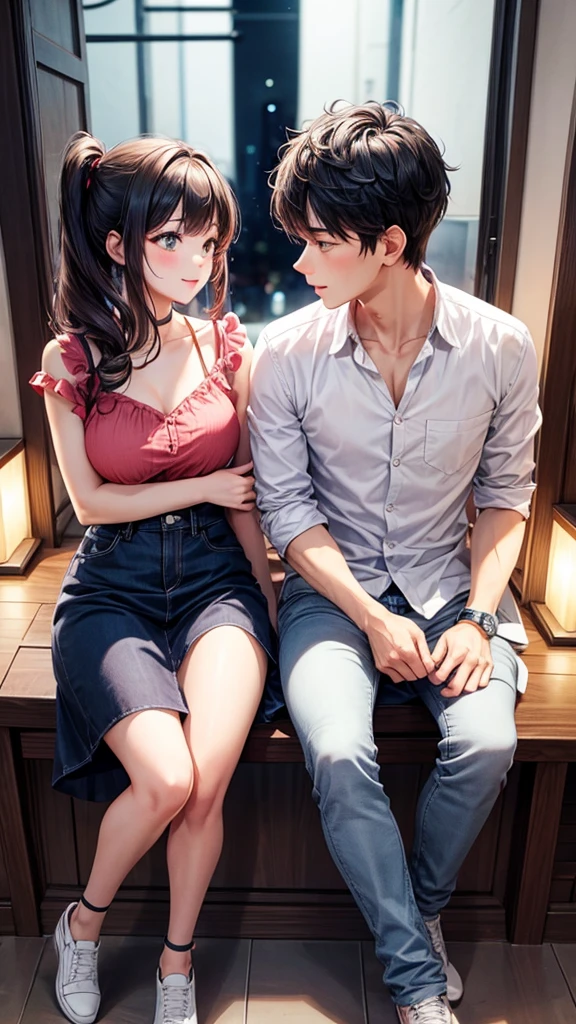 Couple　Night view　Just started dating　Couple　Date　