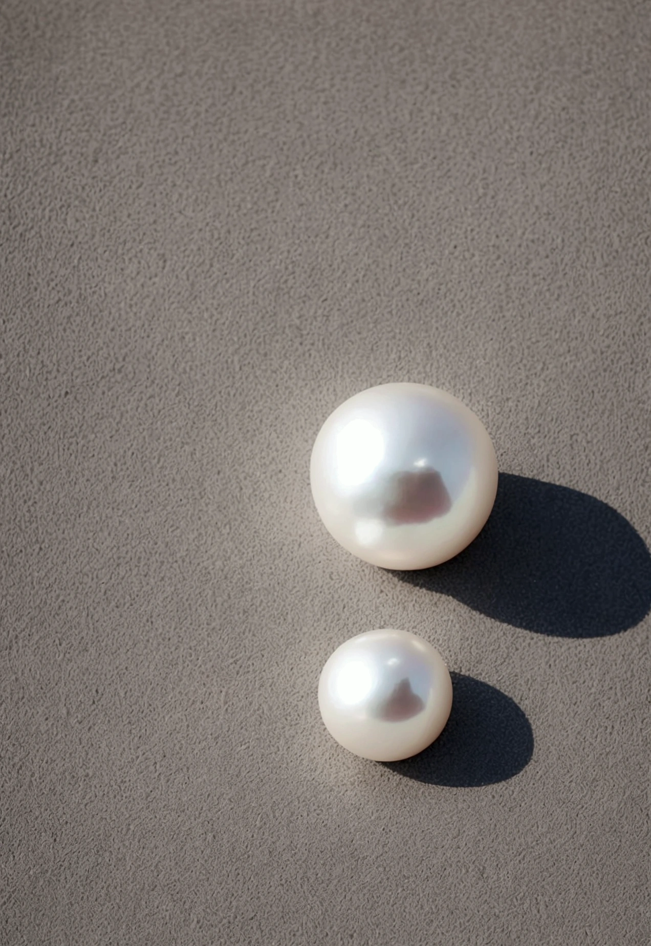 A huge round pearl on the ground，Empty white space，Formal perspective