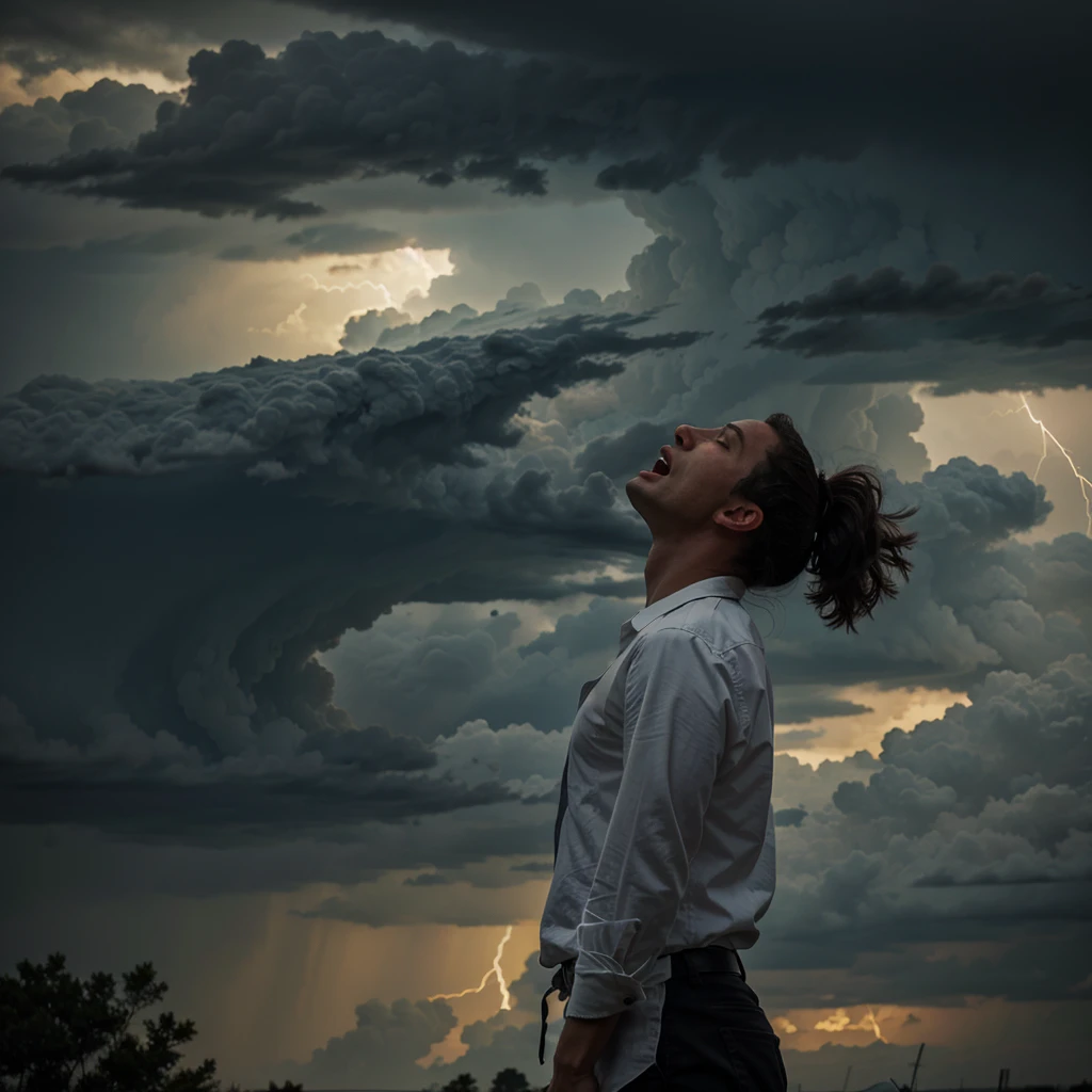 screams, thunder, sounds