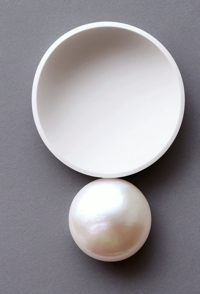 Empty white space,A huge round pearl in the middle,Empty white space,Look into perspective