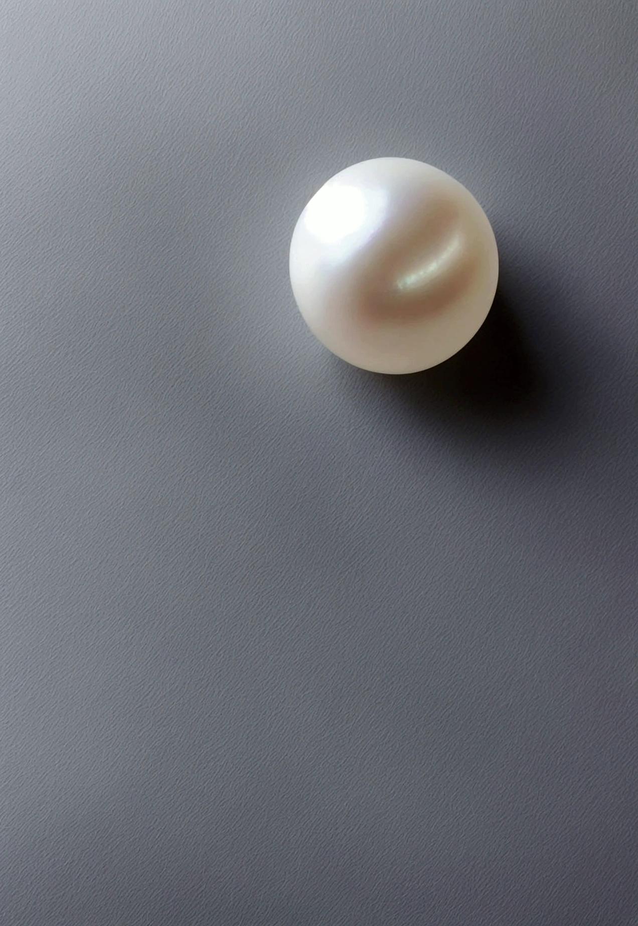 Empty white space，A huge pearl in the room，The middle，Pearls are shiny，Empty white space，Look into perspective