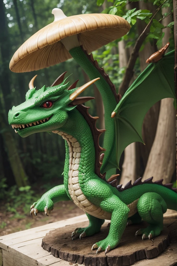 Dragon made from mushrooms