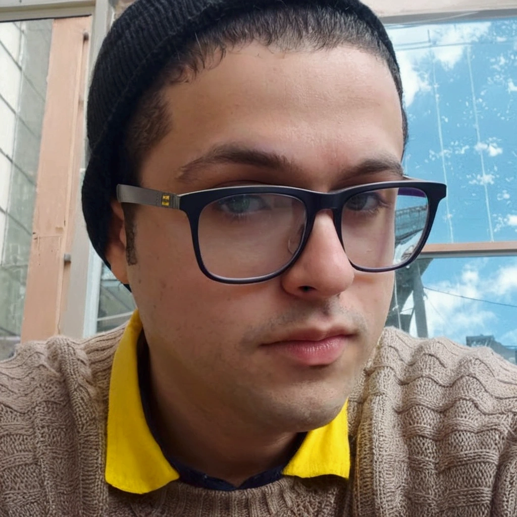 blond trimmed man wearing glasses and a hat and knitted sweater, typical cryptocurrency nerd, profile picture with headshot, taken at the beginning of 2020, Nor ursoD, avatar image, Serpentina do Twitch / gamer ludwig, Mohammed Chahin, Khyzyl Saleem, aykut aydogdu, André Rios, young jewish man with glasses, professional foto