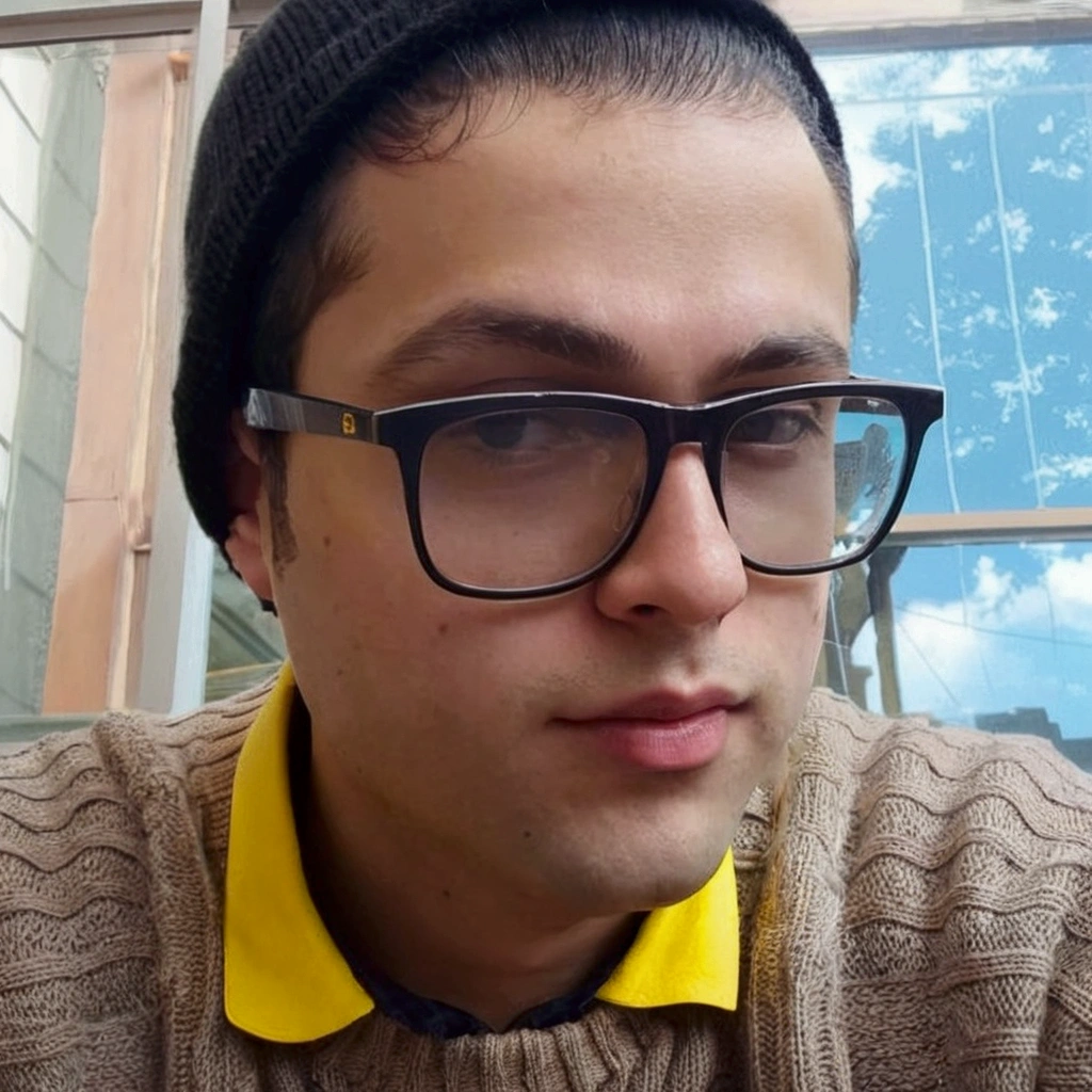 blond trimmed man wearing glasses and a hat and knitted sweater, typical cryptocurrency nerd, profile picture with headshot, taken at the beginning of 2020, Nor ursoD, avatar image, Serpentina do Twitch / gamer ludwig, Mohammed Chahin, Khyzyl Saleem, aykut aydogdu, André Rios, young jewish man with glasses, professional foto