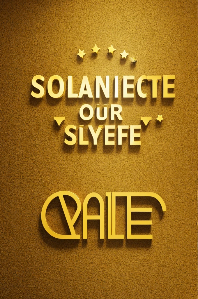 Logo with golden colors let the name be Decora slogan We give life to your spaces