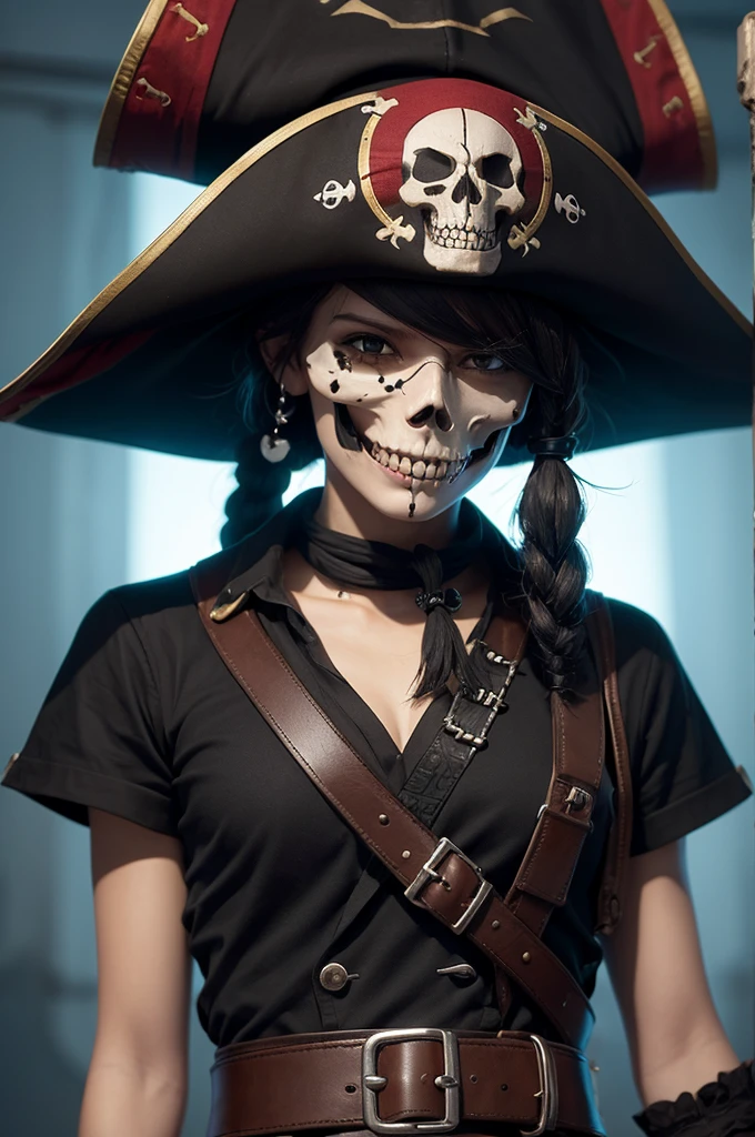 I wanted a 2D skull image that has a pirate hat and three black popcorns on the front