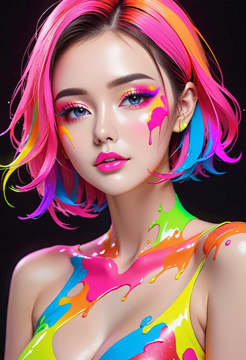 Rose,Full coverage neon colorful paint
