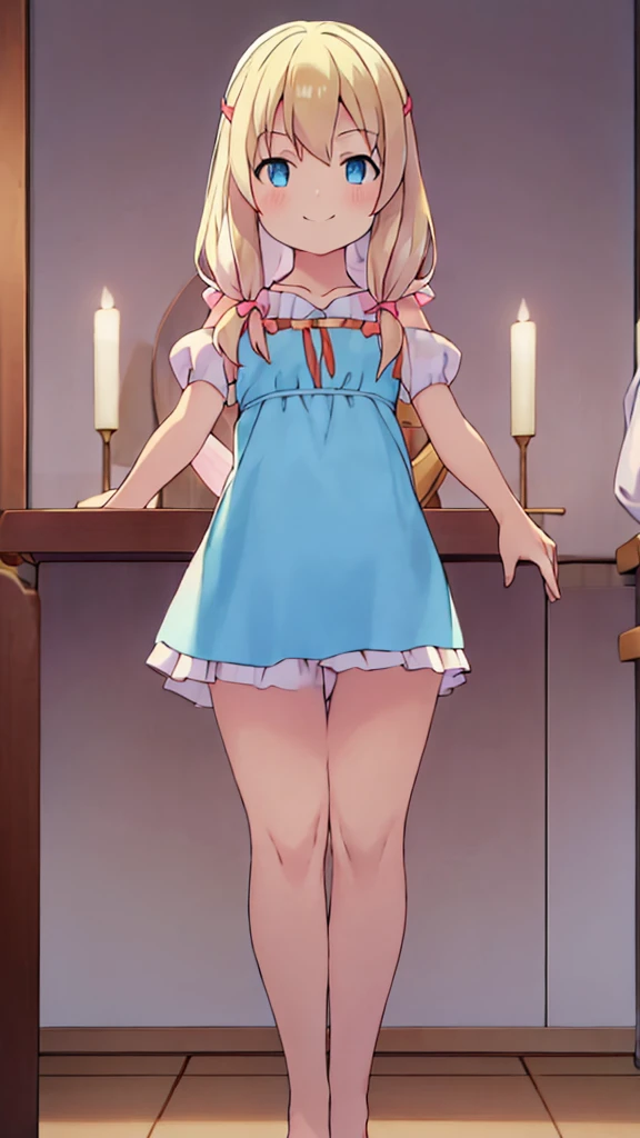 Score_9, score_8_up, 4k, 8k, detailed face, source_anime, smug princess girl with small breasts, young girl, skimpy outfit, ass, pert ass, thick thighs, presenting ass, blonde hair, long hair, princess panties, bif butt, open mouth, hot breath, panting, moaning, blush, blushing heavily, happy, enjoying, ((heavy blush)), elegant white dress, solo, childlike, young, 6years old,