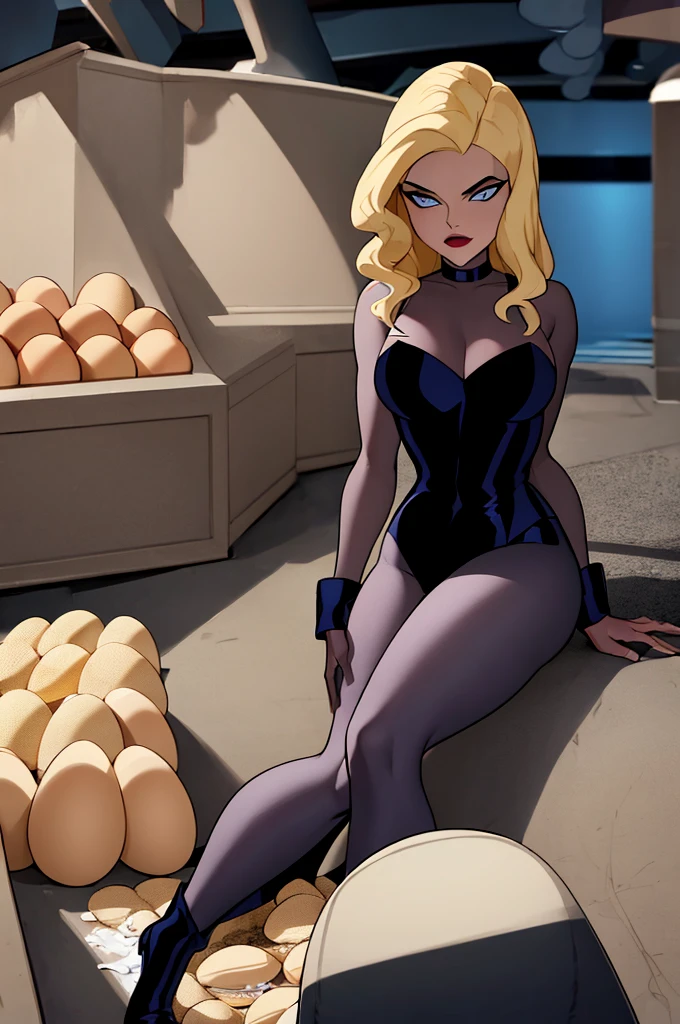 ((masterpiece,best quality)), absurdres,
Black_Canary_JLU, Eggs laying, birth eggs, laying eggs, blue eyes, ankle boots