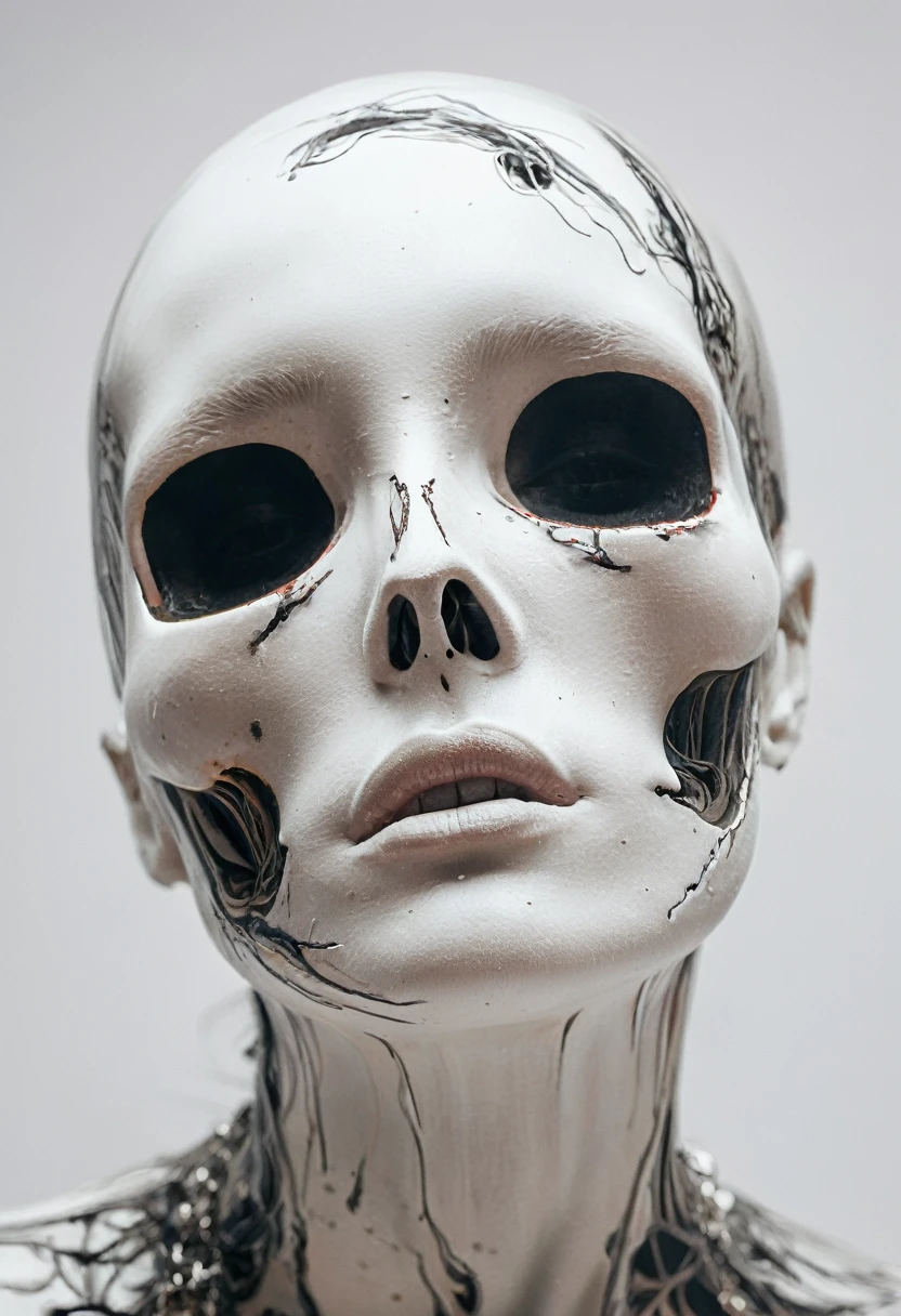 death in a woman , view from the bottom of it , unique piece

