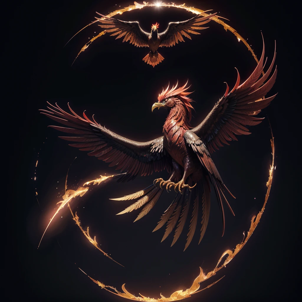 a dark background with a bright red diamond style phoenix and a black background, a hologram of a PHOENIX bird, CGSociety, hologram-futurism, Phoenix, 3d del símbolo de Phoenix, avatar for website, Phoenix!!!! logo, high resolution, ethereal hologram center, unused design, ether, holographic design, 3d neon phoenix geometric shapes, etheric