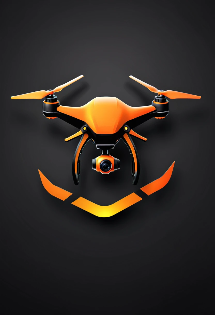 Cool drone logo Orange and black gradient
