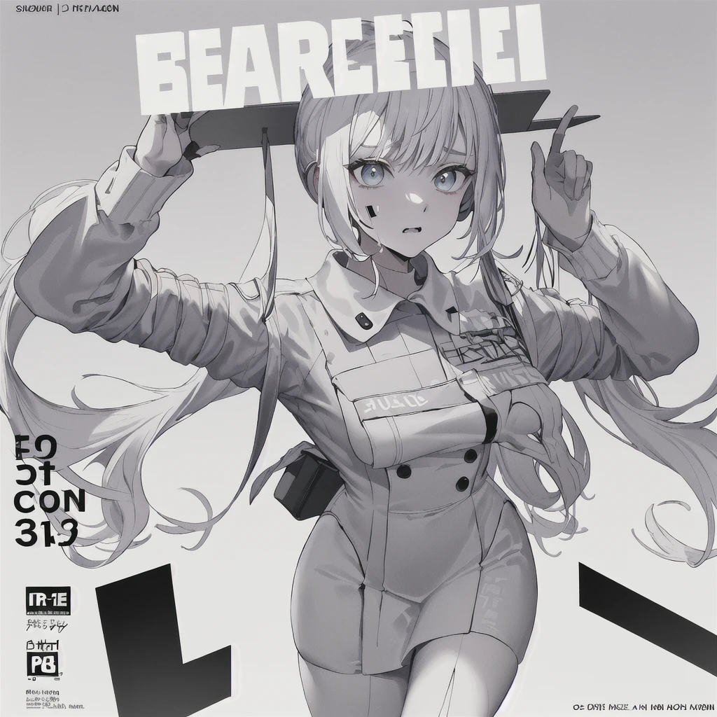 <lora:Raisa-08:0.75> Raisa , blonde hair , short hair, military uniform , side cap , no pants , boots , blue eyes , cowboy shot , white panties , sky background ,
