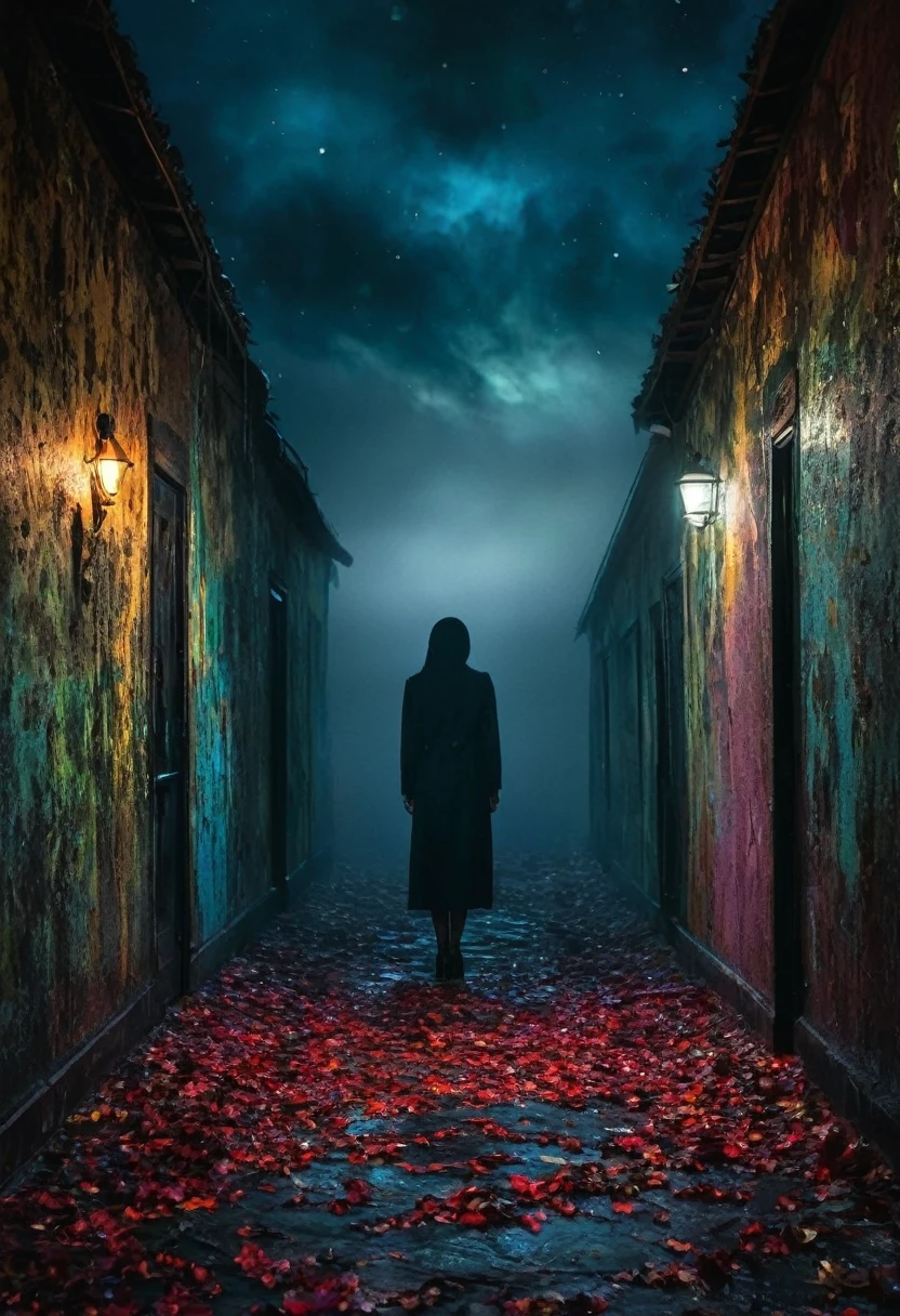 my fears seen from my soul are different my fears look sad and desolate , impressive colors 16k nostalgia light dark and sad atmosphere