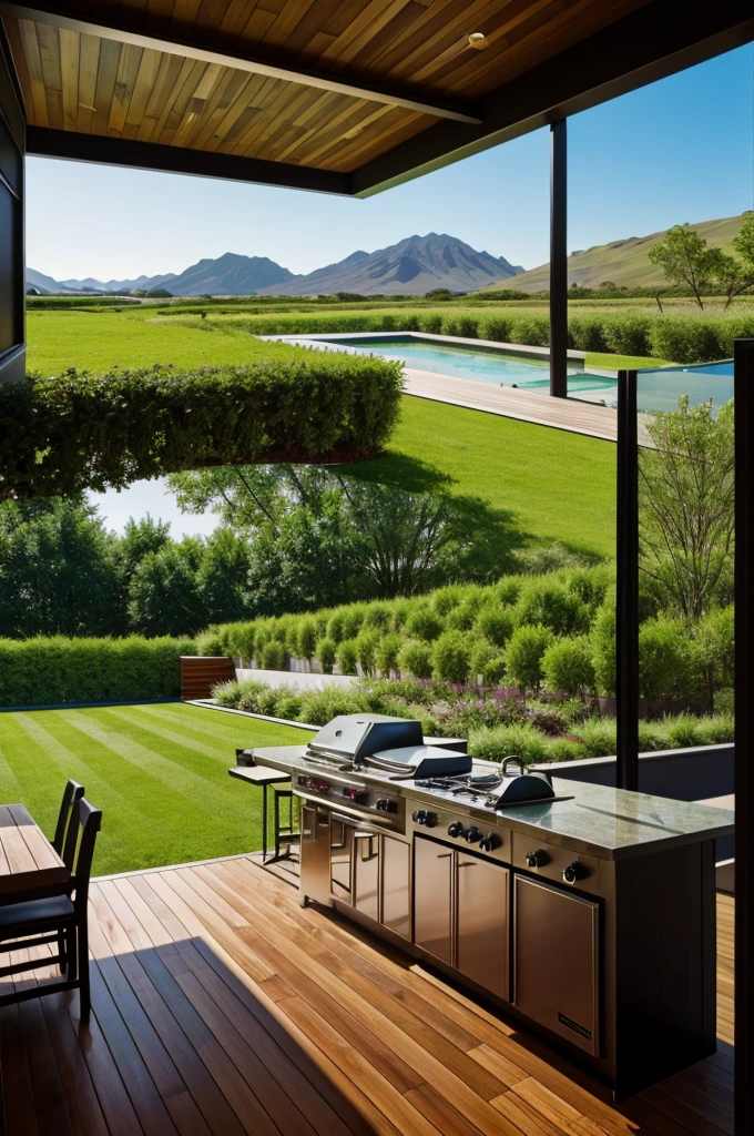 Grill room with green roof