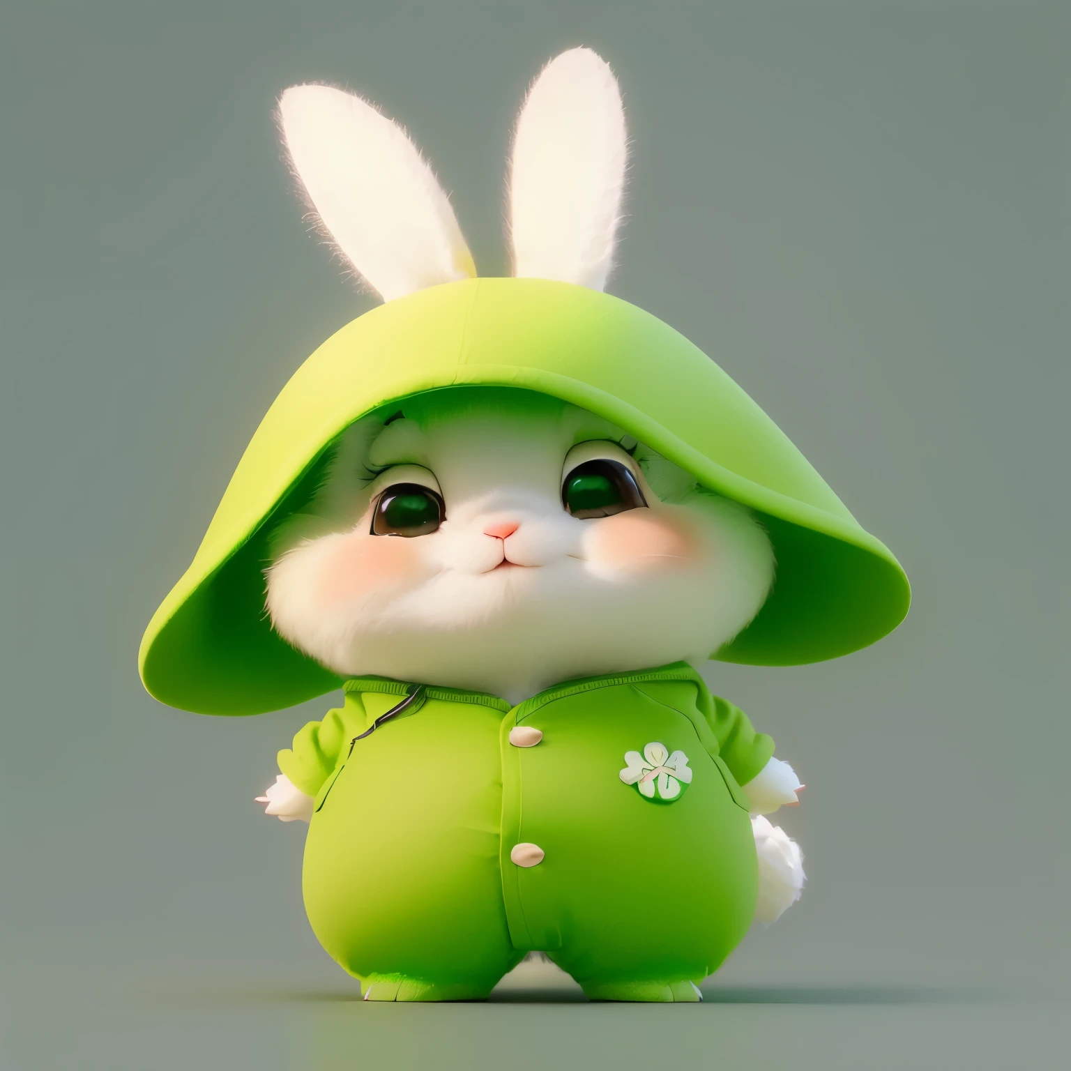 there is a cartoon bunny in a green coat and hat, cute cartoon character, cute anthropomorphic bunny, rabbt_character, cute 3 d render, adorable digital painting, cute character, cute digital art, cute! c4d, anthropomorphic rabbit, cute detailed digital art, pixar cute character design, rabbit, cute forest creature