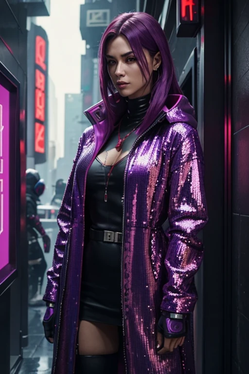 (Blue and Magenta), (Neon Cyberpunk Hijab: 1.5), [Style: Neon Cyberpunk: 1.3], (RAW Photos: 1.2), (Perfect Eyes: 1.5)),  (Photorealistic: 1.4), (Masterpieces: 1.3), (Best Quality: 1.4), Dreamy, (Detailed Eyes), (Detailed Facial Features), ( (8k:1.27), best quality, masterpiece, Hijab hair, ultra highres:1.2) Photo of Pretty woman (beautiful:1.1) (sci-fi woman:1.1), (Hijab cloak: 1.61) (Hijab leather Coat:1.21) intricate elegant, fantasy, detailed, ometric by greg rutkowski and alphonse mucha, gradient lighting